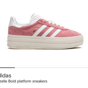 Adidas Gazelle Platform Bold Sneakers- Pink and White W's 11